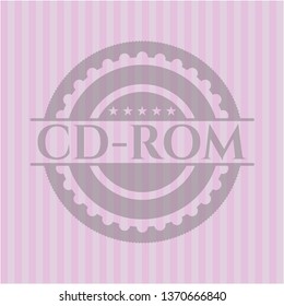 CD-ROM realistic pink emblem