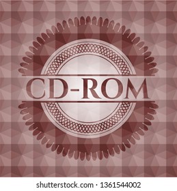 CD-ROM red polygonal badge. Seamless.