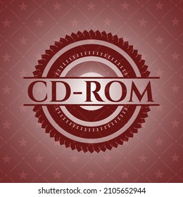 CD-ROM retro style red emblem. Vector Illustration. Detailed. 