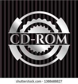 CD-ROM silver emblem. Vector Illustration. Mosaic.