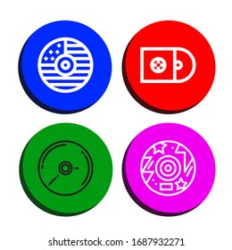 cd-rom simple iconos set. Contiene iconos como Cd, Cds, Disk, se pueden utilizar para web, móvil y logotipo
