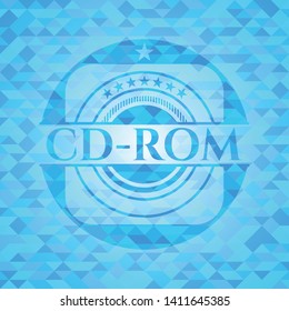 CD-ROM sky blue mosaic emblem