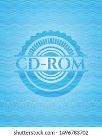 CD-ROM water wave badge. Vector Illustration. Detailed.