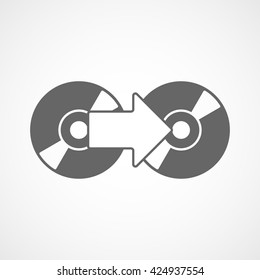 CD-RW Flat Icon On White Background