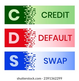 CDS - Credit Default Swap acronym. business concept background. vector illustration concept with keywords and icons. lettering illustration with icons for web banner, flyer