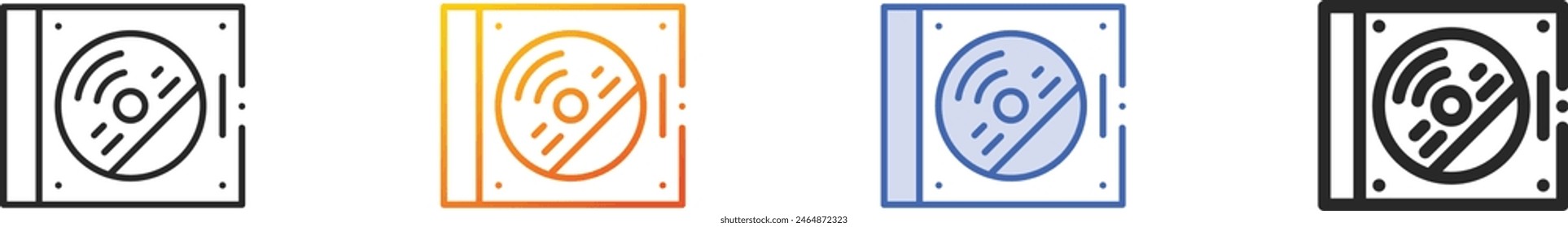 cds icon.Thin Linear, Gradient, Blue Stroke and bold Style Design Isolated On White Background