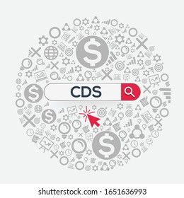 CDS mean (credit default swap) Word written in search bar,Vector illustration.