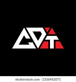 CDT triangle letter logo design with triangle shape. CDT triangle logo design monogram. CDT triangle vector logo template with red color. CDT triangular logo Simple, Elegant, and Luxurious design.