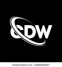Logo da CDW. Carta da CDW. Design do logotipo da letra CDW. Logótipo inicial C DW ligado com círculo e monograma maiúsculo. Tipografia CDW para marca de tecnologia, negócios e imóveis.