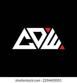 CDW triangle letter logo design with triangle shape. CDW triangle logo design monogram. CDW triangle vector logo template with red color. CDW triangular logo Simple, Elegant, and Luxurious design.