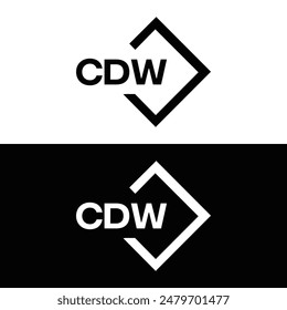 CDW triangle letter logo design with triangle shape. CDW triangle logo design monogram.