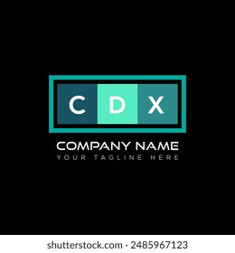 Diseño del logotipo de la letra CDX sobre fondo negro. Concepto de logotipo de letras de iniciales creativas CDX. Diseño de letra CDX.
