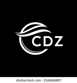 CDZ-Brief-Logo-Design auf schwarzem Hintergrund. CDZ Creative Circle Letter Logo Konzept. CDZ-Buchstabendesign.
