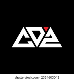 CDZ triangle letter logo design with triangle shape. CDZ triangle logo design monogram. CDZ triangle vector logo template with red color. CDZ triangular logo Simple, Elegant, and Luxurious design.