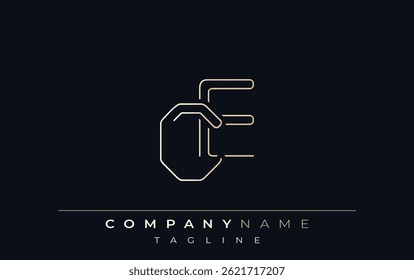 CE Abstract Line Style Logo. Minimalist Design Featuring the Letters C and E Abstract Line Style