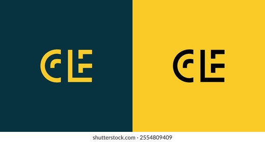 CE abstract minimalist letters Logo Monogram. It is a minimalist logo, this logo is made by combining two letters