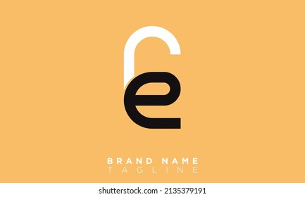 CE Alphabet letters Initials Monogram logo EC, C and E