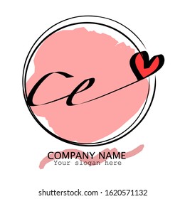 Ce Beauty vector initial logo, handwriting logo of initial signature, wedding, fashion, jewelry, boutique, 
floral and botanical with creative template for any company or business.