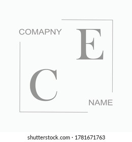 CE Beauty vector initial logo wedding signature illustration