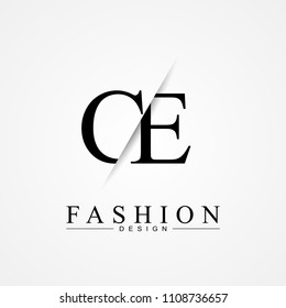 CE C E cutting and linked letter logo icon with paper cut in the middle. Creative monogram logo design. Fashion icon design template.