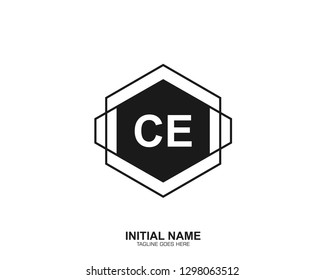 CE C E Initial logo letter with minimalist concept vector