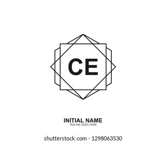 CE C E Initial logo letter with minimalist concept vector