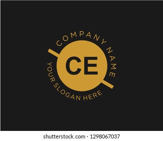 CE C E Initial logo letter with minimalist concept vector