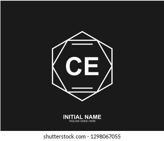 CE C E Initial logo letter with minimalist concept vector