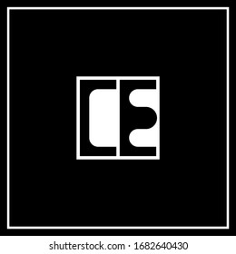 CE,  C and E, Uppercase Letter Initial flat and clean Logo Design Template Vector Illustration
