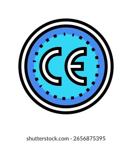 ce certified color icon vector. ce certified sign. isolated symbol illustration