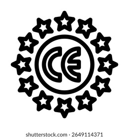 ce certified line icon vector. ce certified sign. isolated contour symbol black illustration