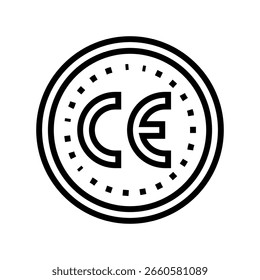 ce certified line icon vector. ce certified sign. isolated contour symbol black illustration