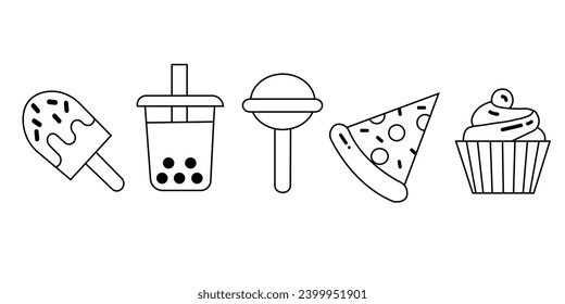 ce cream, bubble gum, Chupa Chups, pizza, cupcake
