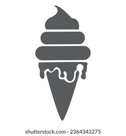 ce cream cone icon isolated. Modern sweet vanilla desert sign. Trendy vector chocolate cram symbol for web site design, button to mobile app. Logo ice cream illustration.