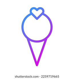 ce cream icon gradient purple style valentine illustration vector element and symbol perfect. Icon sign from modern collection for web.