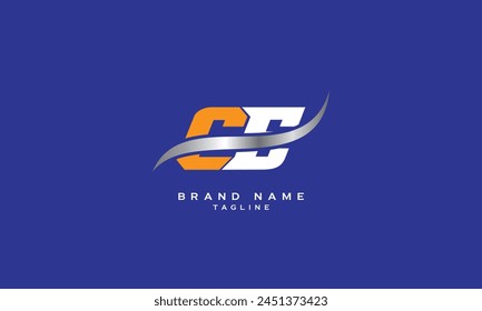 CE, EC, Abstract initial monogram letter alphabet logo design