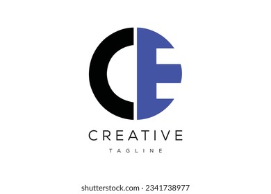 CE EC C abstract vector logo monogram template