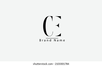 CE EC C E abstract vector logo design template