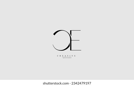 CE EC C E abstract vector logo monogram template