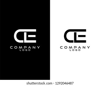 ce, ec, de, ed modern letter logo design with white and black color that can be used for business company.