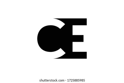 Design der ersten CE- oder EC-Letter-Logos, Vector-Vorlage