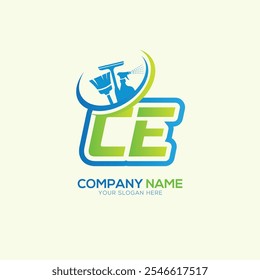 CE or EC Letter Local Cleaning vector logo. Cleaning service logo vector