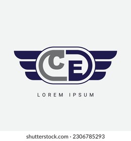 Design des Logos mit CE- oder EC-Buchstaben und einem ersten Logodesign mit kreativem Kürzbrief