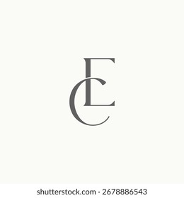 Monograma inicial del logotipo de la letra del CE o de la CE