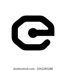 CE or EC logo alphabet. Simple unique unusual shape. Creative branding. 