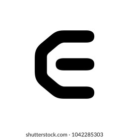 CE or EC logo alphabet. Simple unique unusual shape. Creative branding. 
