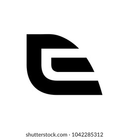CE or EC logo alphabet. Simple unique unusual shape. Creative branding. 