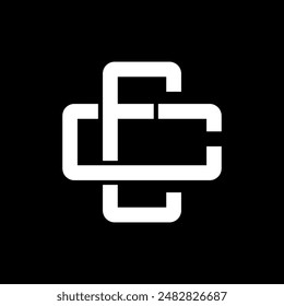 CE, EC monogram logo overlapping vector stock