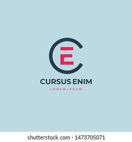 CE or EC. Monogram of Two letters C&E. Luxury, simple, minimal and elegant CE logo design. Vector illustration template.

