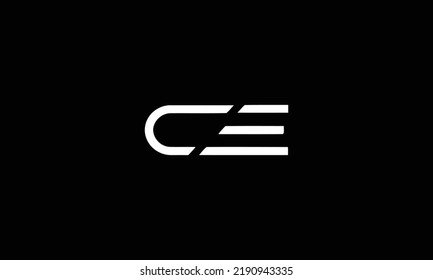 CE or EC. Monogram of Two letters C E. Luxury, simple, minimal and elegant CE logo design. Vector illustration template.